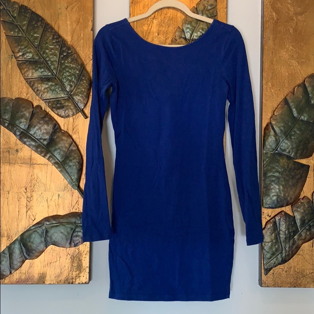 Blue Long Sleeve Dress